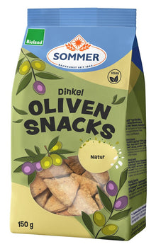 Snack bio din faina de grau spelta cu masline, 150g Sommer