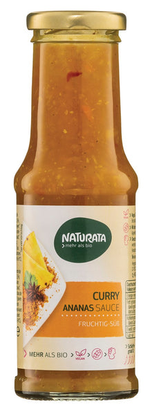 Sos bio barbecue de curry cu ananas, 210ml Naturata