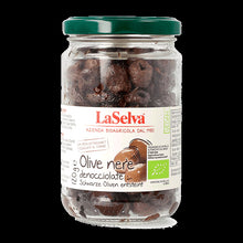 Masline negre bio, coapte fara samburi, 120g LaSelva