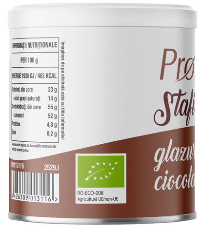 Stafide bio glazurate cu ciocolata neagra, 100g Pronat