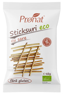 Sticksuri bio cu sare, fara gluten, 45g Pronat