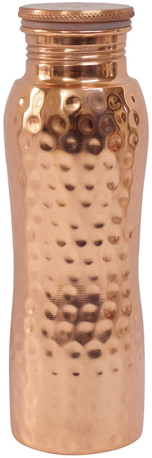 Sticla din cupru curbata cu aspect ciocanit 600ml, Forrest & Love