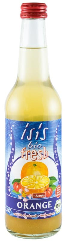 Suc carbogazos bio din portocale si acerola, 330ml Isis