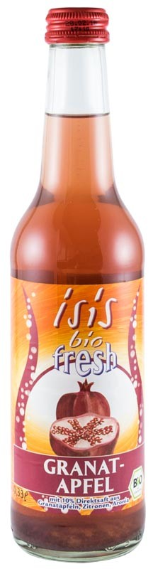 Suc carbogazos bio din rodie, 330ml Isis