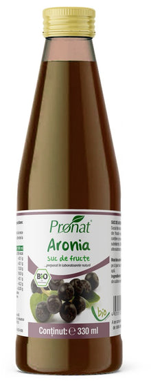 Suc de aronia 100%, bio, 330ml Medicura