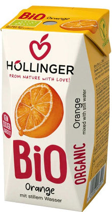 Suc de portocale bio, cu pai 200ml Hollinger