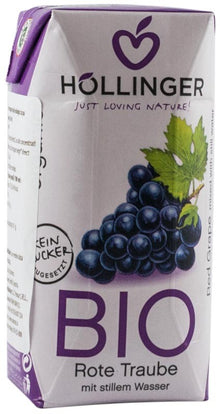 Suc de struguri rosii bio cu pai Hollinger, 200ml Hollinger