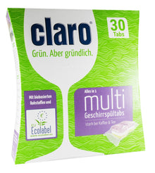 Tablete ecologice 3 in 1 pentru masina de spalat vase, 30 tablete, 600g Claro