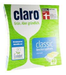 Tablete ecologice pentru masina de spalat vase, 40 tablete, 640g Claro Classic