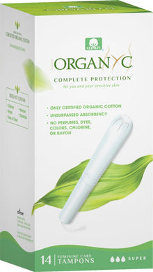 Tampoane Super din bumbac organic, cu aplicator 14 buc Organyc