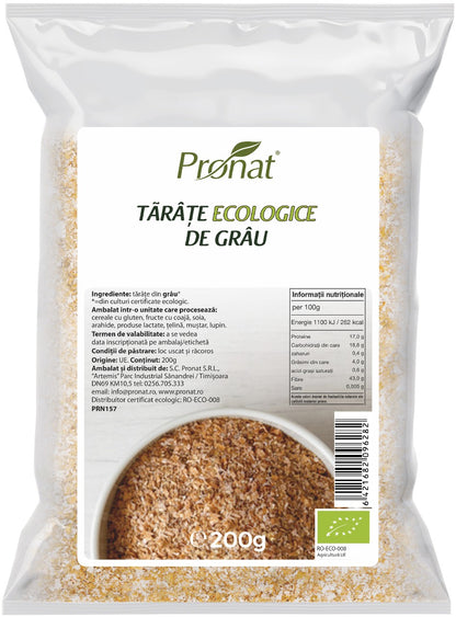 Tarate din grau bio, 200g Pronat