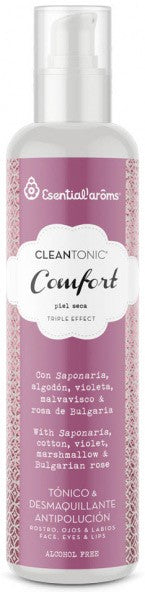 Lotiune tonica si demachiant bio pentru fata, ochi si buze, Cleantonic Comfort, 200ml Esentialaroms