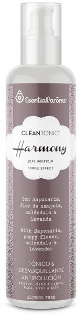 Lotiune tonica si demachiant bio pentru fata, ochi si buze, Cleantonic Harmony, 200ml Esentialaroms
