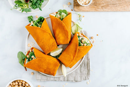 Tortilla bio de legume, cu morcovi, 180g Volllecker