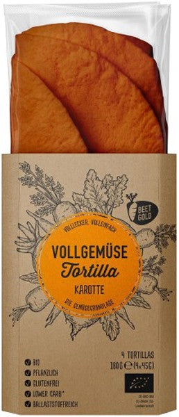 Tortilla bio de legume, cu morcovi, 180g Volllecker