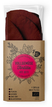Tortilla bio de legume, cu sfecla rosie, 180g Volllecker