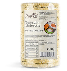 Turte din linte rosie cu sare de mare, 90g Pronat