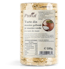 Turte din mazare galbena si mazare verde cu sare de mare, 100g Pronat