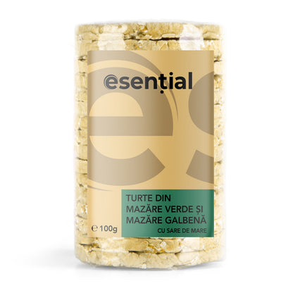 Turte din mazare galbena si mazare verde cu sare de mare, 100g Pronat