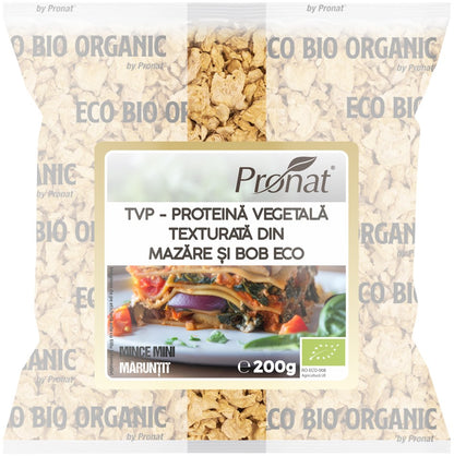 TVP - Proteina vegetala texturata din mazare si bob bio , mince mini (maruntit), Pronat