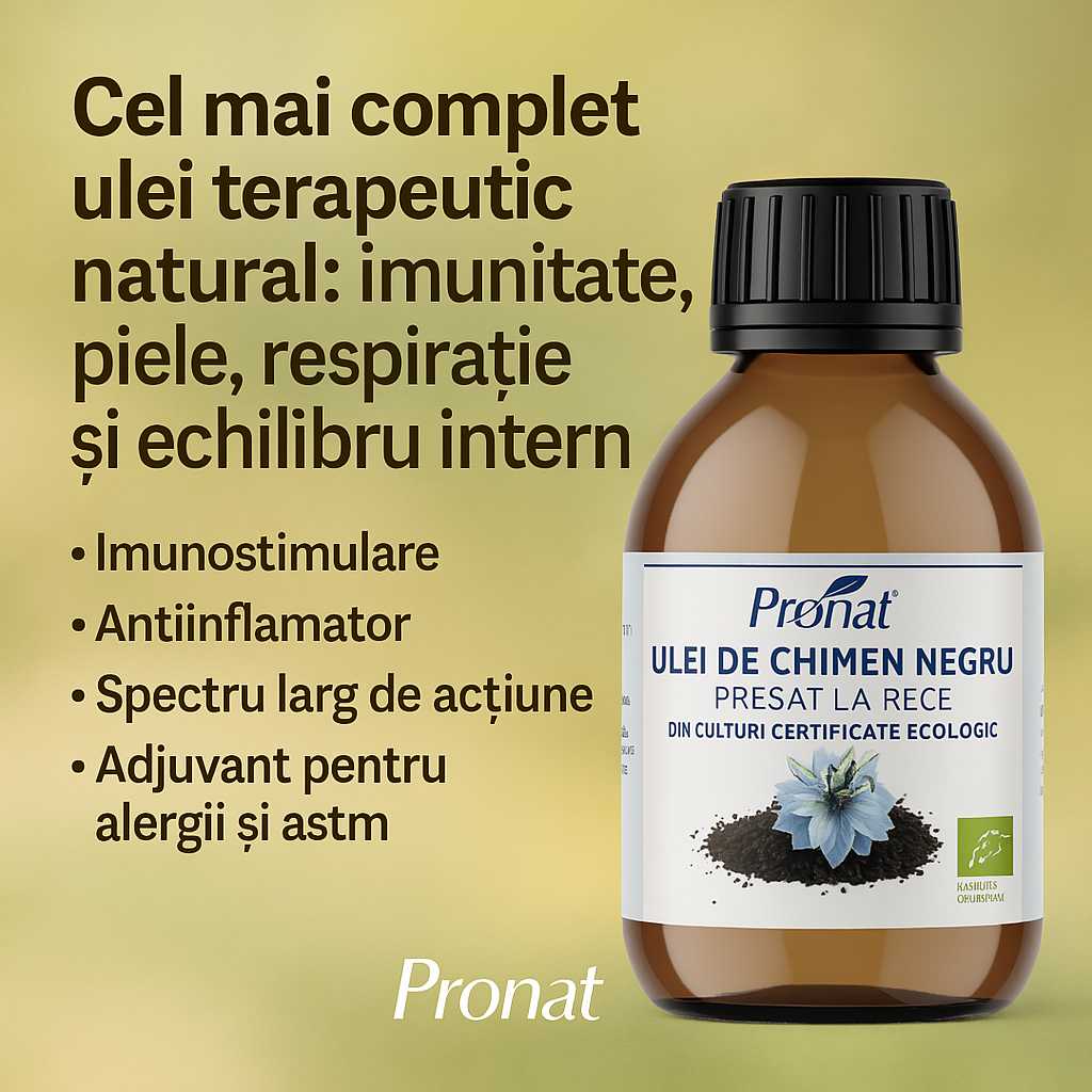 Ulei bio de chimen negru presat la rece, 100ml Pronat
