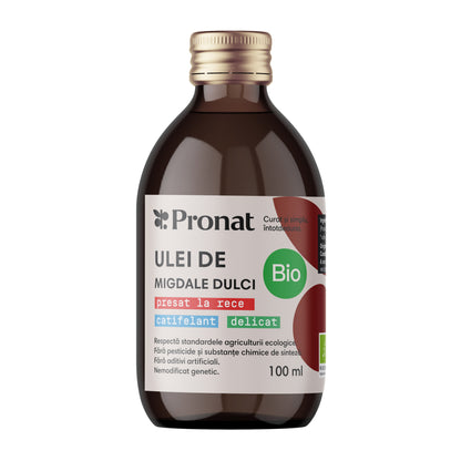 Ulei bio de migdale dulci presat la rece, 100ml Pronat
