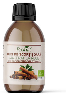 Ulei bio de scortisoara macerat la rece, 100ml Pronat