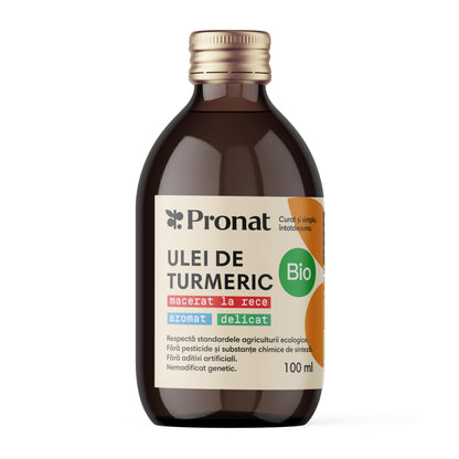 Ulei bio de turmeric (curcuma) macerat la rece, 100ml Pronat