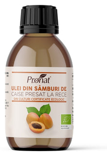 Ulei bio din samburi de caise presat la rece, 100ml Pronat