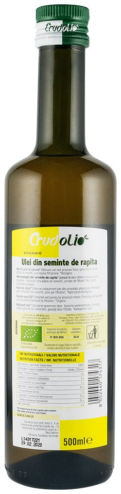 Ulei bio din seminte de rapita 500ml Crudolio