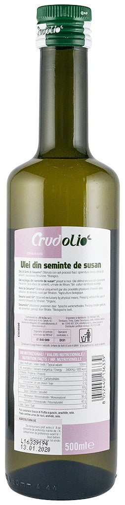 Ulei bio din seminte de susan 500ml Crudolio