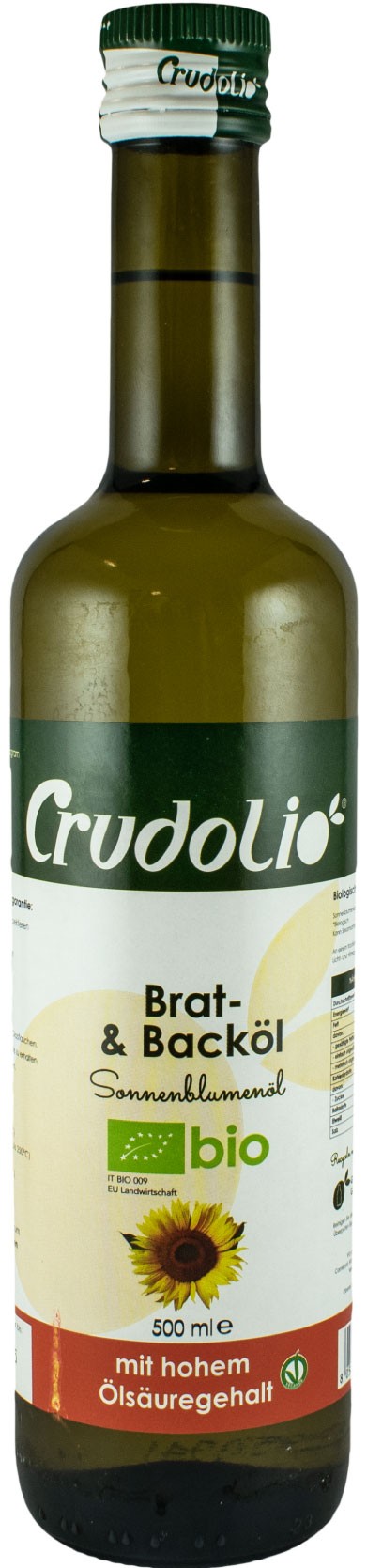 Ulei cu grad oleic ridicat, ideal pentru prajit, 500ml Crudolio