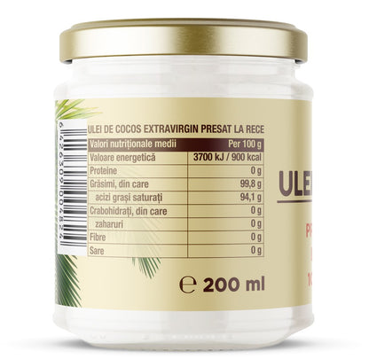 Ulei de cocos extravirgin presat la rece 200ml Pronat