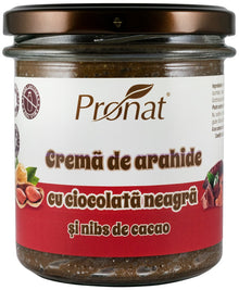 Crema de arahide cu ciocolata neagra si nibs de cacao, 300g Pronat