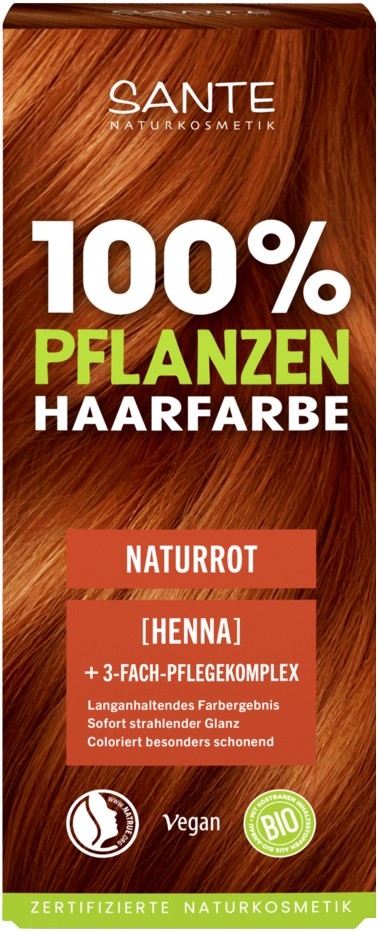 Vopsea BIO pentru păr 100% vegetal, Roșcat Natural, 100 g – Sante