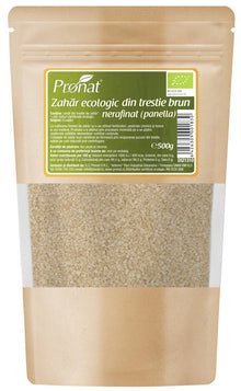 Zahar brun bio din trestie de zahar, 500g Pronat