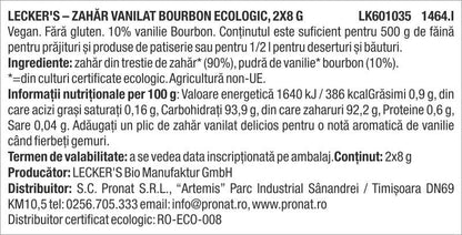 Zahar vanilat Bourbon, bio, 2x8 g Lecker's